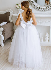 A-Line/Princess Girl Dresses with Bowknot & Beading