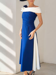 A-Line/Princess Off-the-Shoulder Sleeveless Ruched Mother of the Bride Dresses with Flower