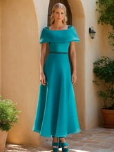 A-Line/Princess Cowl Neck Sleeveless Ankle-Length Mother of the Bride Dresses with Beadings & Bow