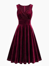 A-Line/Princess 1950s V-Neck Sleeveless Vintage Dresses with Pleats
