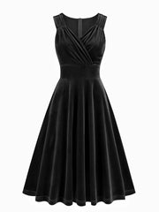A-Line/Princess 1950s V-Neck Sleeveless Vintage Dresses with Pleats