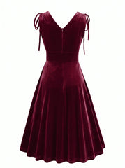 A-Line/Princess 1950s V-Neck Sleeveless Vintage Dresses with Pleats
