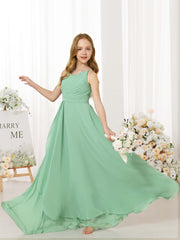 A-Line/Princess Chiffon Sleeveless Scoop Neck Floor-Length Flower Girl Dresses