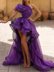 A-Line/Princess One-Shoulder Asymmetrical Cocktail Dresses
