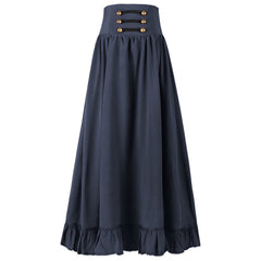 A-Line/Princess Ankle-Length Retro Vintage Punk & Gothic Medieval Renaissance Maxi Cosplay Casual Daily Skirt