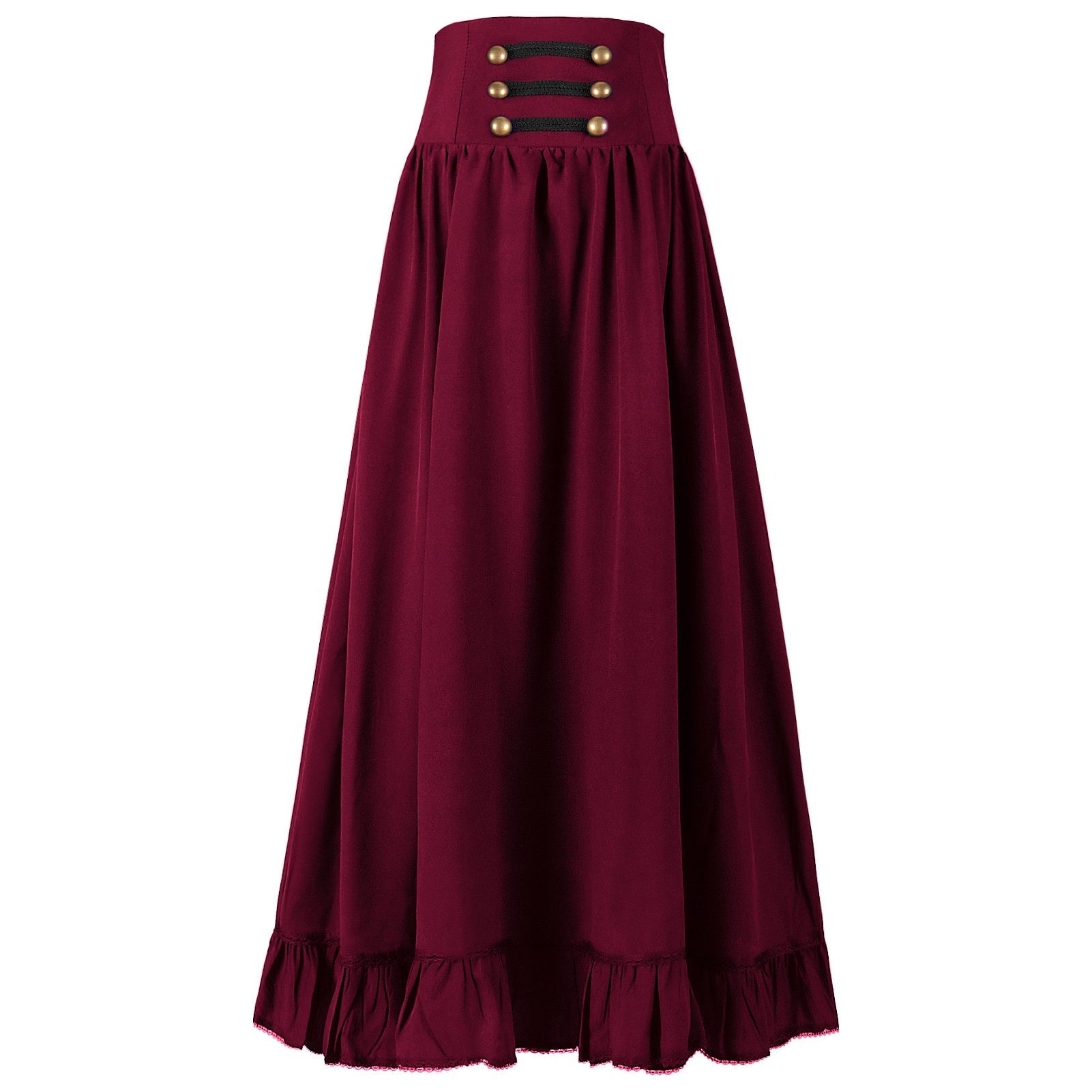A-Line/Princess Ankle-Length Retro Vintage Punk & Gothic Medieval Renaissance Maxi Cosplay Casual Daily Skirt