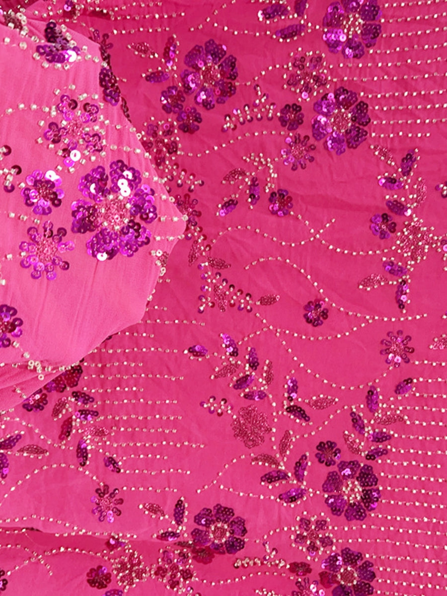 A-Line/Princess High Neck Sequins Lace Evening Dresses Satin Short Sleeves Floral Floor-Length Party Dresses