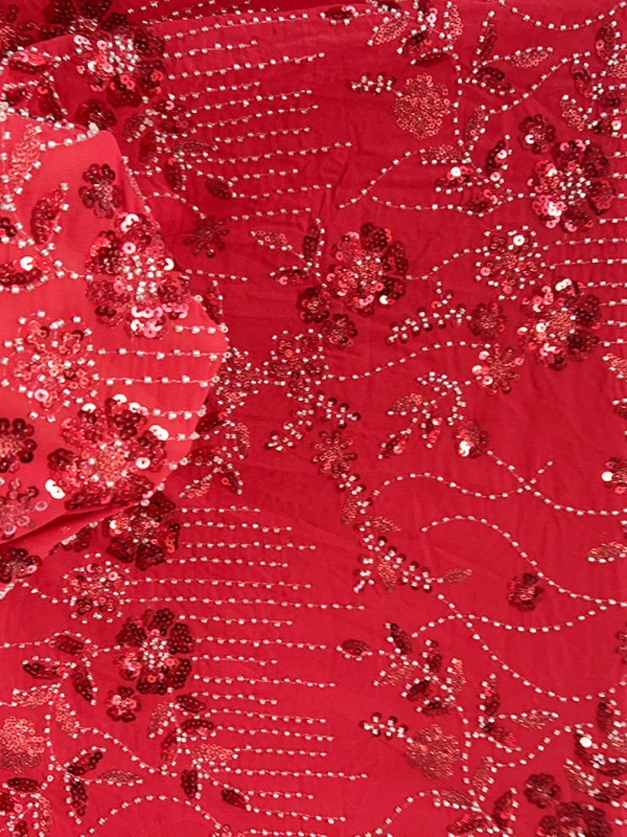 A-Line/Princess High Neck Sequins Lace Evening Dresses Satin Short Sleeves Floral Floor-Length Party Dresses