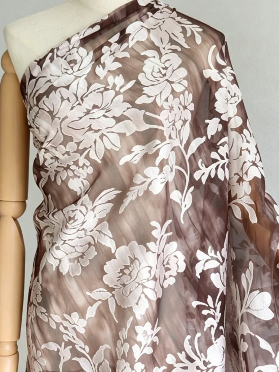 A-Line/Princess Chiffon Scoop Mother of the Bride Dresses with Jacket Floral Ruffles Tea-Length 3/4 Sleeves