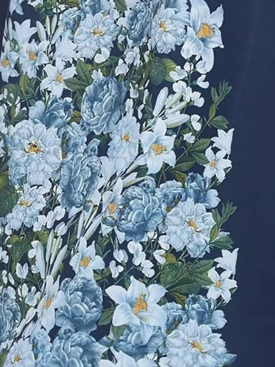 A-line/Princess Elegant Strapless Sleeveless Floor-Length Printed Floral Dresses