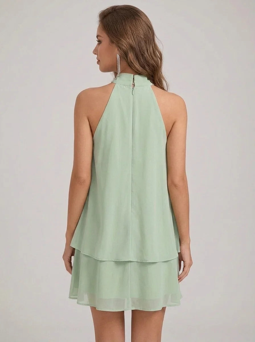 A-Line/Princess Halter Chiffon Homecoming Dresses Sleeveless Short/Mini