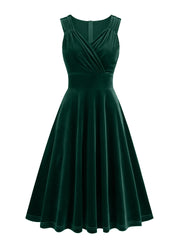 A-Line/Princess 1950s V-Neck Sleeveless Vintage Dresses with Pleats
