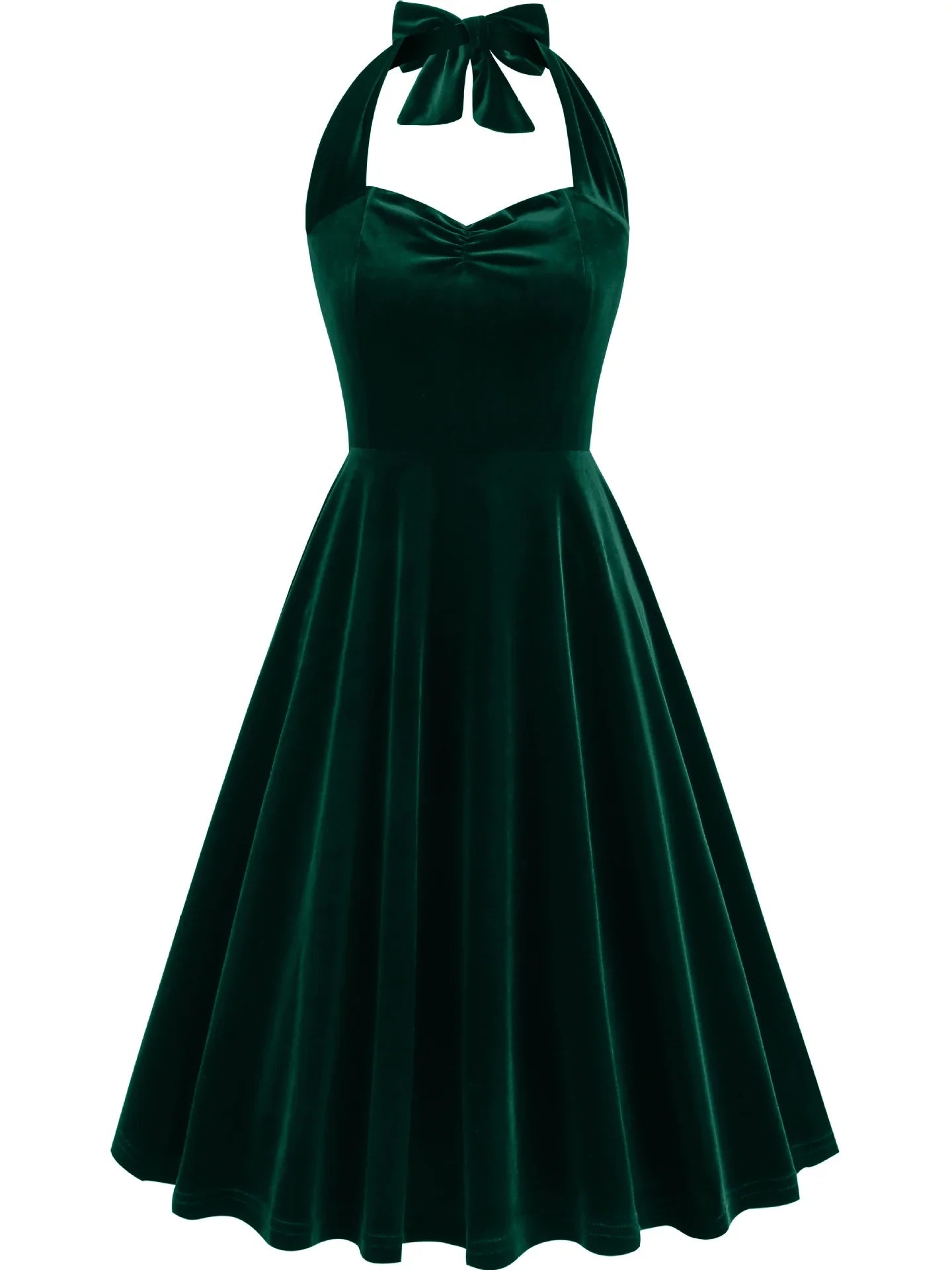 A-Line/Princess 1950s Halter Sleeveless Vintage Dresses with Pleats