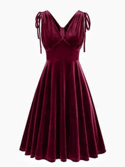 A-Line/Princess 1950s V-Neck Sleeveless Vintage Dresses with Pleats
