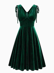 A-Line/Princess 1950s V-Neck Sleeveless Vintage Dresses with Pleats