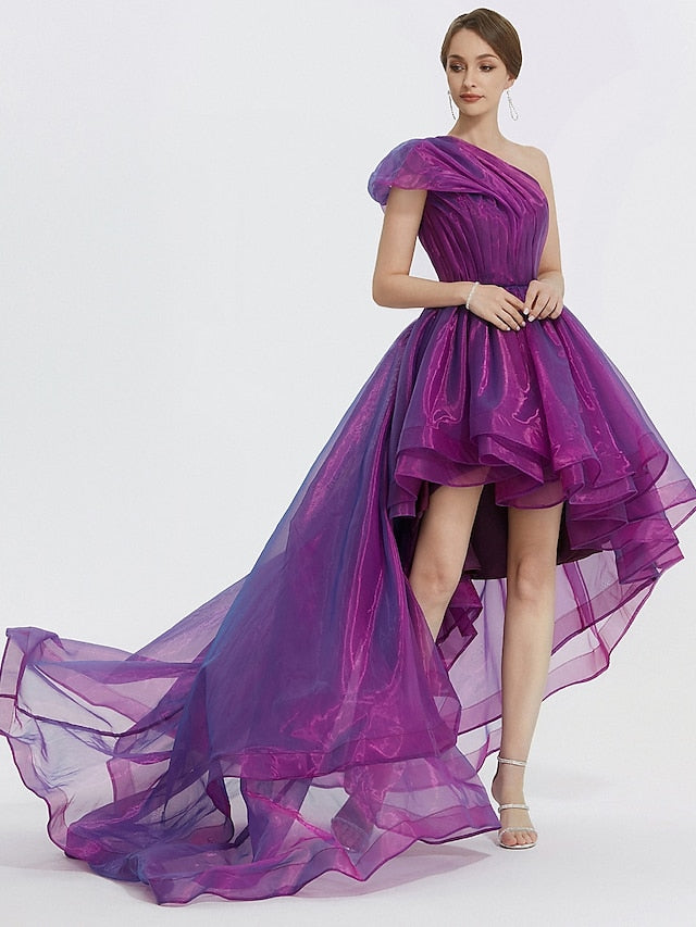 A-Line/Princess One-Shoulder Asymmetrical Prom Dresses