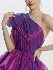 A-Line/Princess One-Shoulder Asymmetrical Prom Dresses